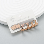 Moteri&scaron;ki auskarai su smeigtukais &Scaron;irdies formos kūrybingas mikro rinkinys, spalvotas cirkonis, perdėti priedai Auskarai OneSize