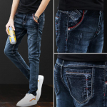 Vyri&scaron;ki džinsai Laisvalaikio vyri&scaron;ki džinsai Elastinės Slim Fit kelnės Korėjieti&scaron;kos mados kelnės 29
