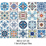 20 vnt. Bohemi&scaron;ko stiliaus plytelių lipdukas Virtuvės Backsplash spintos stalas vonios kambario renovacija Viduržemio jūros regiono peel and Stick Art sienų lipdukai 10cmX10cmX20pcs