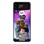 &bdquo;Super Mom Baby Girl Boy&ldquo; telefono dėklas, skirtas Samsung Galaxy Z Flip 4 Z Flip3 5g dėklas, skirtas Galaxy Z Flip PC kietu vir&scaron;eliu Couqe Fundas Samsung Z Flip