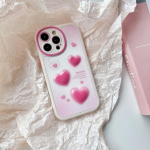 Ins 3d Pink Love originalus smūgiams atsparus Heart Relif telefono dėklas, skirtas iPhone 13 12 11 Promax 14 Pro Max Protector Shell Fundas Capa For iphone 13pro