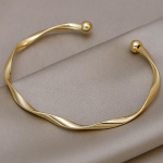 Foxanry Twist apyrankė moterims Poroms Minimalistinė Eleganti&scaron;ka Lengva Prabanga Asmenybė Gimtadienio vakarėlis Papuo&scaron;alai Aksesuarai Dovanos 18cm auksas