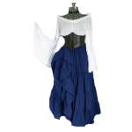 Vintažinė suknelė Retro Vogue su plačiomis rankovėmis Tunika Moteri&scaron;kos Plius dydžio Court Style Eleganti&scaron;kos Cosplay suknelės M mėlyna