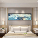 &Scaron;iuolaikinės abstrakčios alyvos pie&scaron;imas ant drobės Plakatai ir spaudiniai Sienų tapyba Abstrakčios linijos paveikslėlis svetainės dekoravimui Be rėmelio 20*40cm