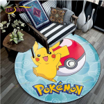 Svetainės kilimas Pikachu Animacinių filmų Pokemon 3D apvalūs kilimėliai kavos staleliui Namuose Vaikų grindų kilimėlis Dengiamas neslystantis kilimėlis 120cm