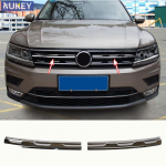 Skirta VW Tiguan Mk2 2016 m. 2017 m. &ndash; chromo priekinio tinklelio grotelių buferio dangtelio apdailos įdėklas, gaubto apdaila, formavimo formavimo apsauga black