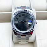 41 mm vyri&scaron;kas mechaninis laikrodis, atsparus vandeniui, automatinis Miyota 8215 judesys, &scaron;viečiantis pilkas, žalias