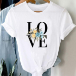 (Azijos dydis) Mar&scaron;kinėliai Top Love Heart Trend Leopard Mieli 90-ųjų madingi laisvalaikio rūbai, trumpomis rankovėmis moteri&scaron;ki spausdinti mar&scaron;kinėliai, moteri&scaron;ki grafiniai mar&scaron;kinėliai su i&scaron;kirpte S