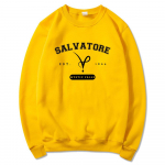 &bdquo;Mystic Falls Virginia&ldquo; megztiniai &bdquo;Salvatore&ldquo; megztiniai TV &scaron;ou &bdquo;Vampire Diares&ldquo; megztinis Retro &bdquo;Salvatore Brothers&ldquo; megztiniai su &bdquo;Crewneck&ldquo; S balta