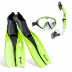 OLIKEI 3vnt./komplektas Profesionali nardymo kaukė nardymo su vamzdeliu nardymo kaukė suaugusiems, pilnai sausam nardymo su vamzdeliu nardymo ilgais pelekais povandeninio nardymo įranga XS-EU:33-35