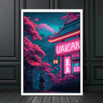 80-ųjų populiarūs Neoniniai Vaporwave Japonija Tokijo miesto naktiniai gatvės plakatai Esteti&scaron;ka gamta Peizažas Medžio drobė Tapyba Spaudinys Meno dekoras (su rėmeliu) 15*20cm(with frame)