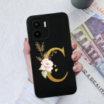 Skirta Xiaomi Redmi A1+ A2+ Plus 10C 12C 11A 9A 8A Pro dėklo galinis dangtelis Matinis smūgiams atsparus mink&scaron;tas silikoninis kvadratinis Telefono krep&scaron;iai Gėlių raidės, skirtos Redmi buferiui Redmi 10A