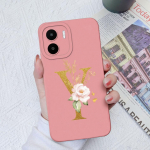 Skirta Xiaomi Redmi A1+ A2+ Plus 10C 12C 11A 9A 8A Pro dėklo galinis dangtelis Matinis smūgiams atsparus mink&scaron;tas silikoninis kvadratinis Telefono krep&scaron;iai Gėlių raidės, skirtos Redmi buferiui Redmi 11A