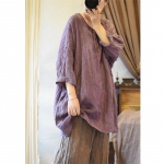 Johnature Devise Retro Devynių ketvirčių rankovių vintažiniai medvilnės lino laisvi mar&scaron;kinėliai Rudens moteri&scaron;ki kasdieniai asimetri&scaron;ki mar&scaron;kinėliai One Size chaki