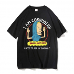 &bdquo;I Am Cornholio&ldquo; mar&scaron;kinėliai &bdquo;Beavis Scary Art Gift&ldquo; unisex mar&scaron;kinėliai trumpomis rankovėmis &bdquo;Beavis and Butt Head&ldquo; mar&scaron;kinėliai, man reikia TP mano Bunghole mar&scaron;kiniams L
