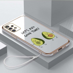 Prabangus padengtas TPU telefono dėklas su dirželiu, skirtas Samsung Galaxy A04 A05s A13 A14 A24 A54 A34 Note20 S23 Ultra dėklai A38 Delicious Avocado Cover Samsung Galaxy A12