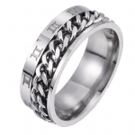 Unisex titano plieno romėni&scaron;ki skaitmenys Twist Chain Ring Party Juvelyrika Dovana US 6 juoda