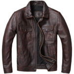 Laisvalaikio odinė striukė vyrams Tikros karvės odos retro vintažinės odinės striukės Vyri&scaron;kos striukės Chaqueta De Cuero Para Hombre Casacos XXL ruda