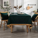 Vienspalvis kutais Olandų velvetas Stalo staltiesė Žalia Valgomasis Kavos staliuko uždangalas Prabangus Vestuvių vakarėlis Stačiakampis Kvadratinis Apvalus Audinys Mink&scaron;tas 130x180cm-Rectangle tamsiai žalia spalva