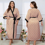 Pavasario ir rudens moteri&scaron;ka pižama Didelio dydžio namų suknelė Pižama Chalatas imitacija &Scaron;ilko spalvos Ding Spausdinti Namai Kasdieniai naktiniai mar&scaron;kiniai