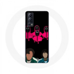Coque Vivo Y72 Squid Game Seong Gi hun et Kang Sae Byeok Masques Triangle carr&eacute; et Cercle