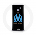 Coque pour Samsung Galaxy A6 2018 Logo Olympique de Marseille Fond Noir