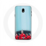 Coque pour Samsung Galaxy j7 2017 La casa de papel Berlin Rio et Tokyo Fond Bleu