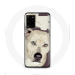 Coque pour Samsung Galaxy S11 PLUS Chien Pitbull Blanc dessin