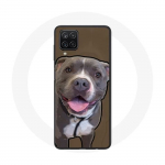 Coque pour Samsung Galaxy A22 4G Chien Pitbull Blanc gris