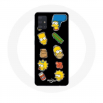 Coque pour Samsung Galaxy A51 5G Les Simpson autocollants fond noir