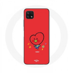 Coque pour Samsung Galaxy A22 5G BTS Bangtan Gar&ccedil;ons BT21 TATA V Fond Rouge