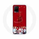 Coque pour Vivo Y21s 2021 / Y21 2021 BTS Bangtan Gar&ccedil;ons Fond Rouge Cadeau de No&euml;l 2023