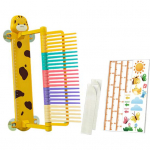 Vaikų vertikalaus &scaron;uolio matavimo prietaisas, reguliuojamas, paprastas montavimas, animacinių filmų stiliaus &scaron;uolio treniruoklio matavimo įrankis geltona