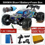 Naujas didelio greičio visureigis 4WD RC automobilis 50 km/h arba 80 km/h be&scaron;epetėlis, 4x4 bekelės bekelės itin greitas &bdquo;drift&ldquo; lenktyninis RC sunkvežimis 50KM/H mėlyna