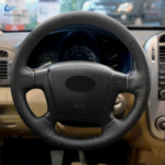 Braids on Steering Wheel For Kia Cerato 2005 2006 2007 2008 2009 - 2012 For Old Kia Ceed Car Steering Wheel Leather Cover Black