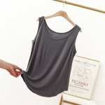XL to 6XL Modal O-Neck Tank tops Summer women's camisole Thin Loose Sleeveless T-shirt Solid color Tee Top Large size 3XL