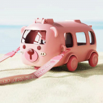 Autobuso &scaron;iaudelių vandens puodelis Ne&scaron;iojamas nuimamas buteliukas su dirželiu Sandarus Vaikams Mažas gėrimui violetinė