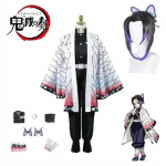 Anime Demon Slayer Kimetsu Geen Yaiba Kochou Shinobu Cosplay Kostuum Pruik rinkinys Kimono uniforma Helovino anime Kostuums Voor Kid