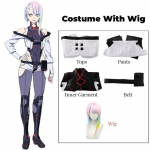 Žaidimas Kibernetinė pankė Lucy Kostiumas Cosplay Anime Edgerunners Seksualus Moterų Bodis Kombinezonas Lucy Perukas Vaidmenų Žaidimas Uniforma Helovino Drabužiai L-(Full set+wig)