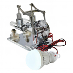 Kar&scaron;to oro Stirlingo variklio elektros generatoriaus variklio fizinis dvigubo variklio modelis su LED lempute doleris 0 sidabras