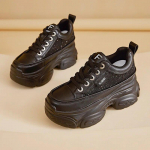 Fujin 8 cm oro tinklelio sintetinės odos sandalai, vulkanizuojami su paslėptu kulnu, platforma plei&scaron;tu Bling, stori sportbačiai, tu&scaron;čiaviduriai vasariniai moteri&scaron;ki batai 34 balta