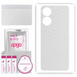 apgo Protective Skin Sticker for the back compatible with Oppo A1 Energy Edition, Wrap Film, Foil, Vinyl - Pattern Transparent Carbon