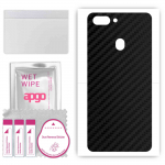 apgo Protective Skin Sticker for the back compatible with Realme 2, Wrap Film, Foil, Vinyl - Pattern Carbon Black