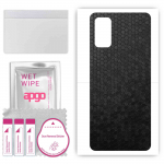 apgo Protective Skin Sticker for the back compatible with Realme Q2 Pro, Wrap Film, Foil, Vinyl - Pattern Black Honeycomb