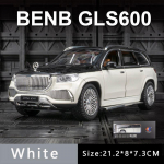 1/24 mastelio Maybach GLS-Class GLS600 Diecast automobilio modelio žaislas, i&scaron;traukiama žaislinė transporto priemonė su garsu ir &scaron;viesa vaikams, mažiems berniukams, mergaitėms, dovanų kolekcija 1/24-Size:21*8*7.5cm