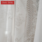 1 vnt. &bdquo;Nuan&ldquo; serijos 70 % užtemdančios romanti&scaron;kos prancūzi&scaron;kai spausdintos užuolaidos ir nėrinių permatomos užuolaidos, skirtos miegamojo svetainės namų dekoravimui No ruffled edge-100x200cm