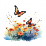 Butterflies gėlių tualeto lipdukas Nuimamas lipnus vandeniui atsparus PVC svetainės sienos menas A