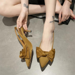 Moteri&scaron;ki 9 cm auk&scaron;takulniai Vestuvinės Nuotakos &Scaron;lepetės Moteri&scaron;kos Slingback Persikinės Mulės Violetinės Žalios Oranžinės Kulniukai Prabangios &Scaron;lepetės &Scaron;ilkiniai Batai 35 chaki