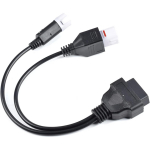3 kontaktų + 4 kontaktų + 6 kontaktų motociklo OBD diagnostikos kabelis 4 kontaktų kabelis 3 kontaktų OBD2 6 kontaktų 3 viename adapterio kabelis Motociklo diagnostikos kabelis 30cm,1 to 2 juoda
