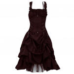 Fietong_Patricia999 Moteri&scaron;ka gotikinė vintažinė suknelė Steampunk Retro Court Princesės suknelė be rankovių L raudona